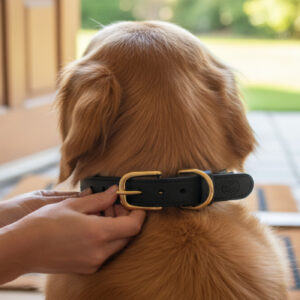 SAZZZ HALSBAND HOND BRAVEHEART CLASSIC LEER ZWART 32-39x2