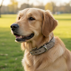 SAZZZ HALSBAND HOND NOMAD VINTAGE LEER BEIGE 42-50X3 CM