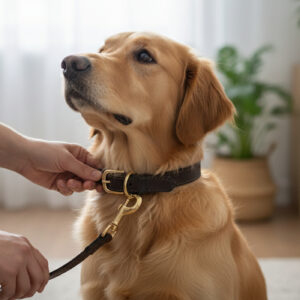 SAZZZ HALSBAND HOND PIONEER CLASSIC LEER DONKERBRUIN 32-39X3 CM
