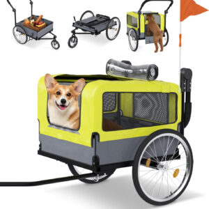 Fietskar hond - wandelwagen hond - 2 in 1 fietskar en wandelwagen hond - hondenfietskar - honden buggy - voor kleine honden
