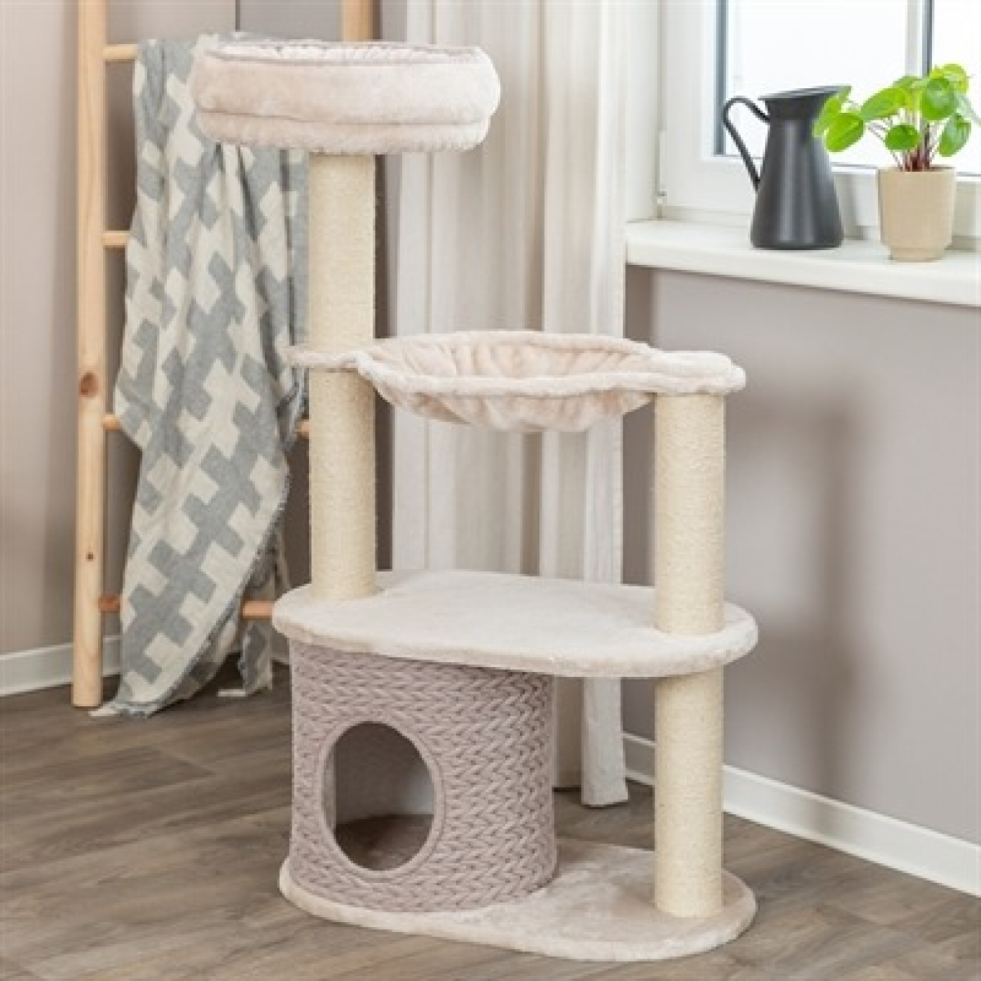 TRIXIE KRABPAAL LIVIA LICHTGRIJS / ZAND 65X38X114 CM - Afbeelding 5