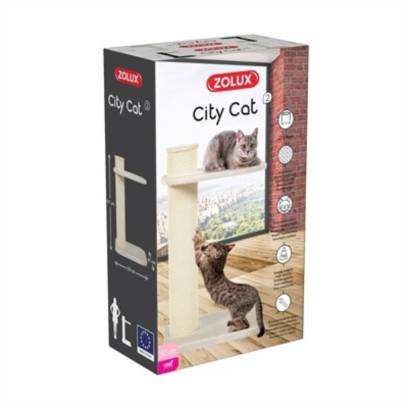 ZOLUX KRABPAAL CITY CAT 2 BEIGE 59X45X97 CM - Afbeelding 6