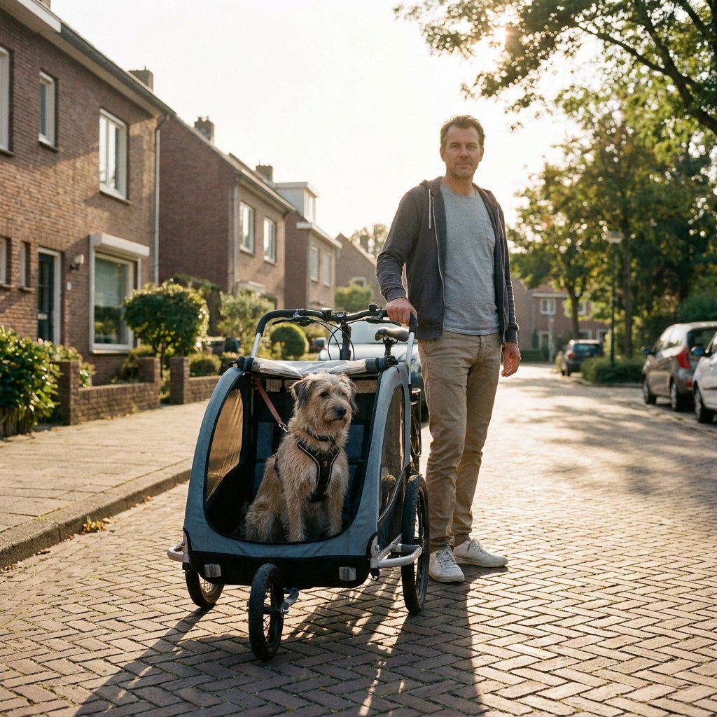 Aanlijnset hondenfietskar