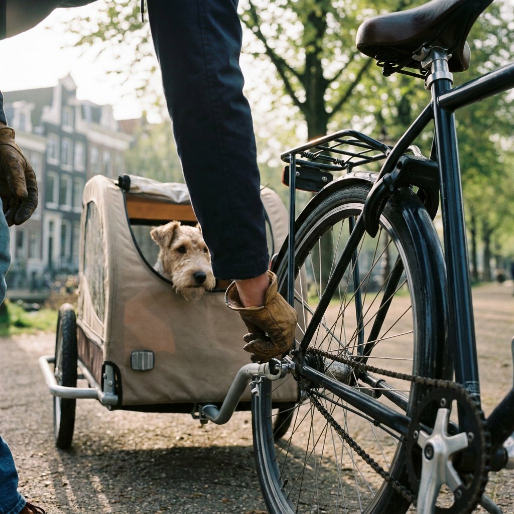 Hondenfietskar bevestigen